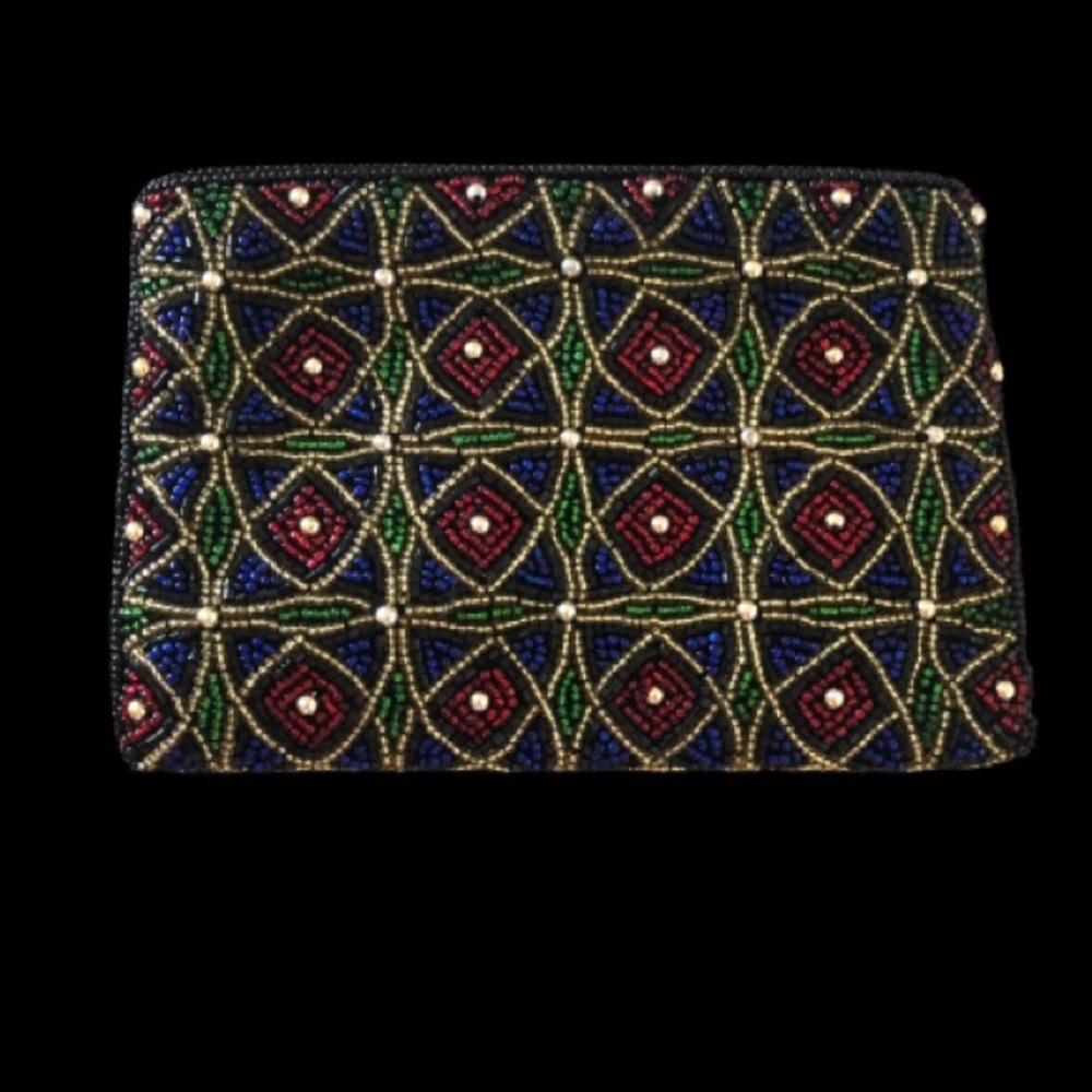 Neiman Marcus beaded pouch Cosmetic Bag